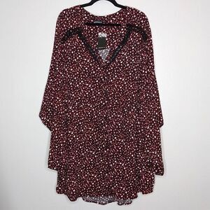 Torrid Emma Babydoll Rayon Slub Lace Trim Tunic Top 6